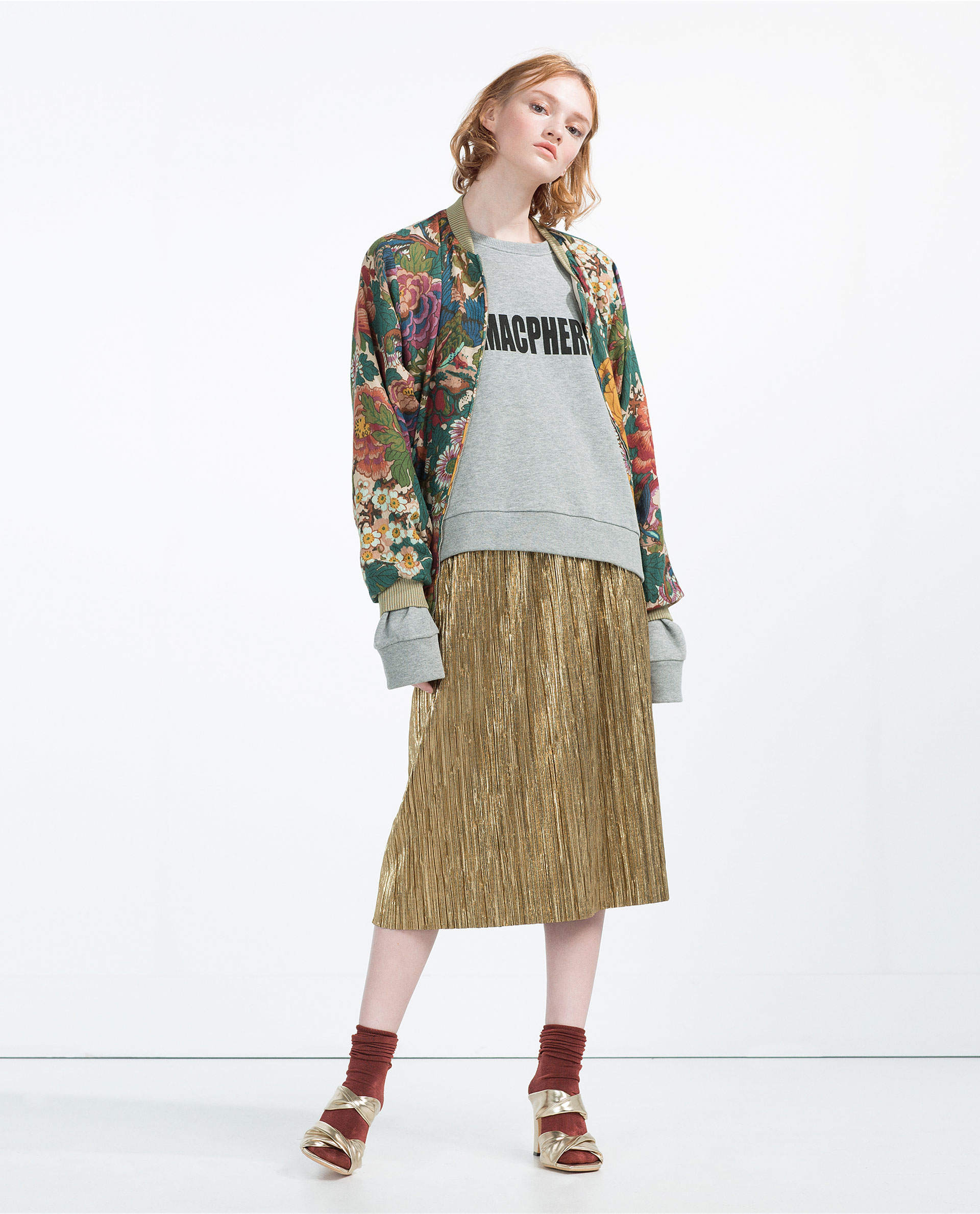 ZARA GOLD METALIC SKIRT