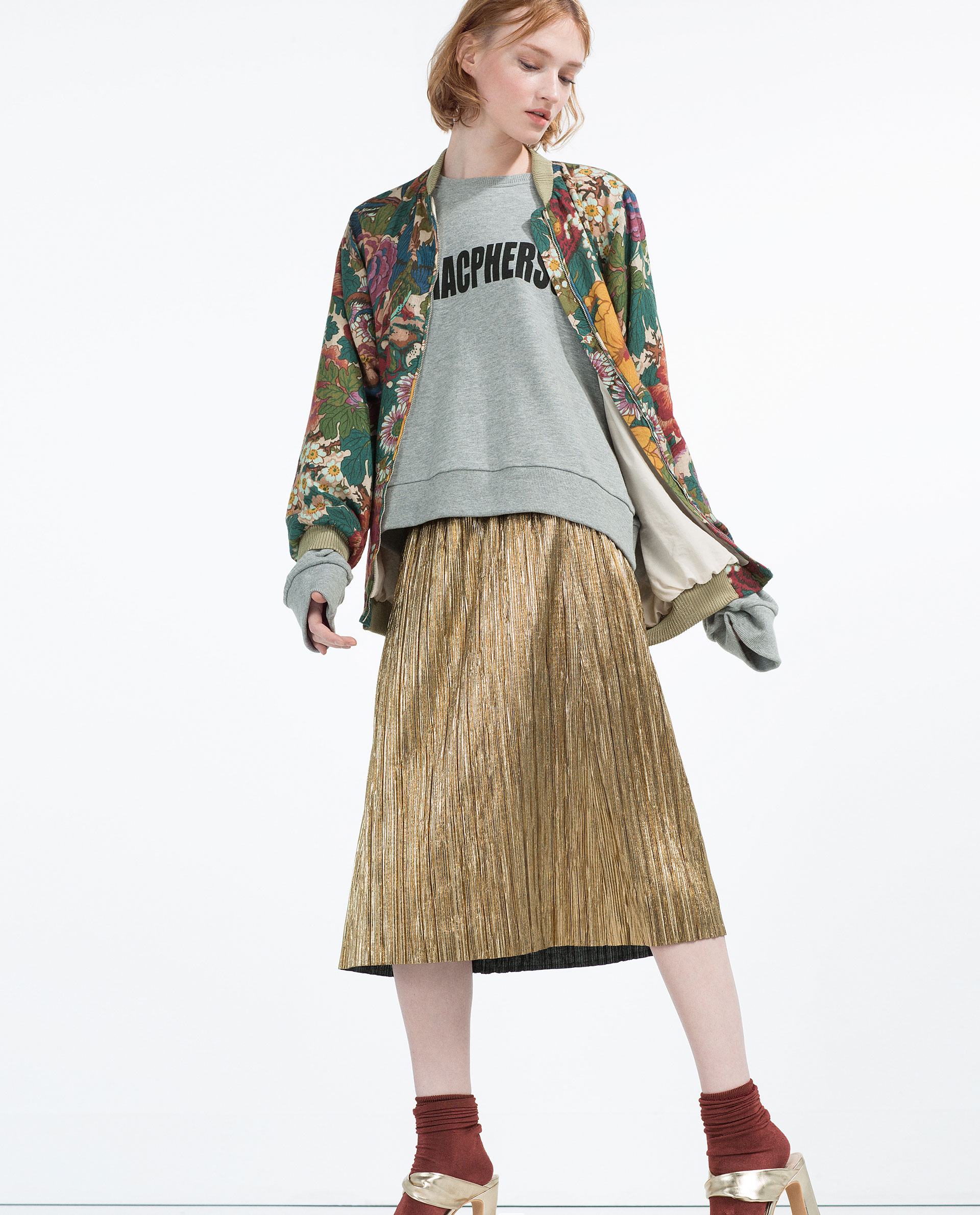 ZARA GOLD METALIC SKIRT