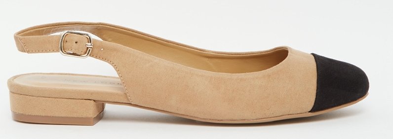 Toe Cap Suedette Slingback