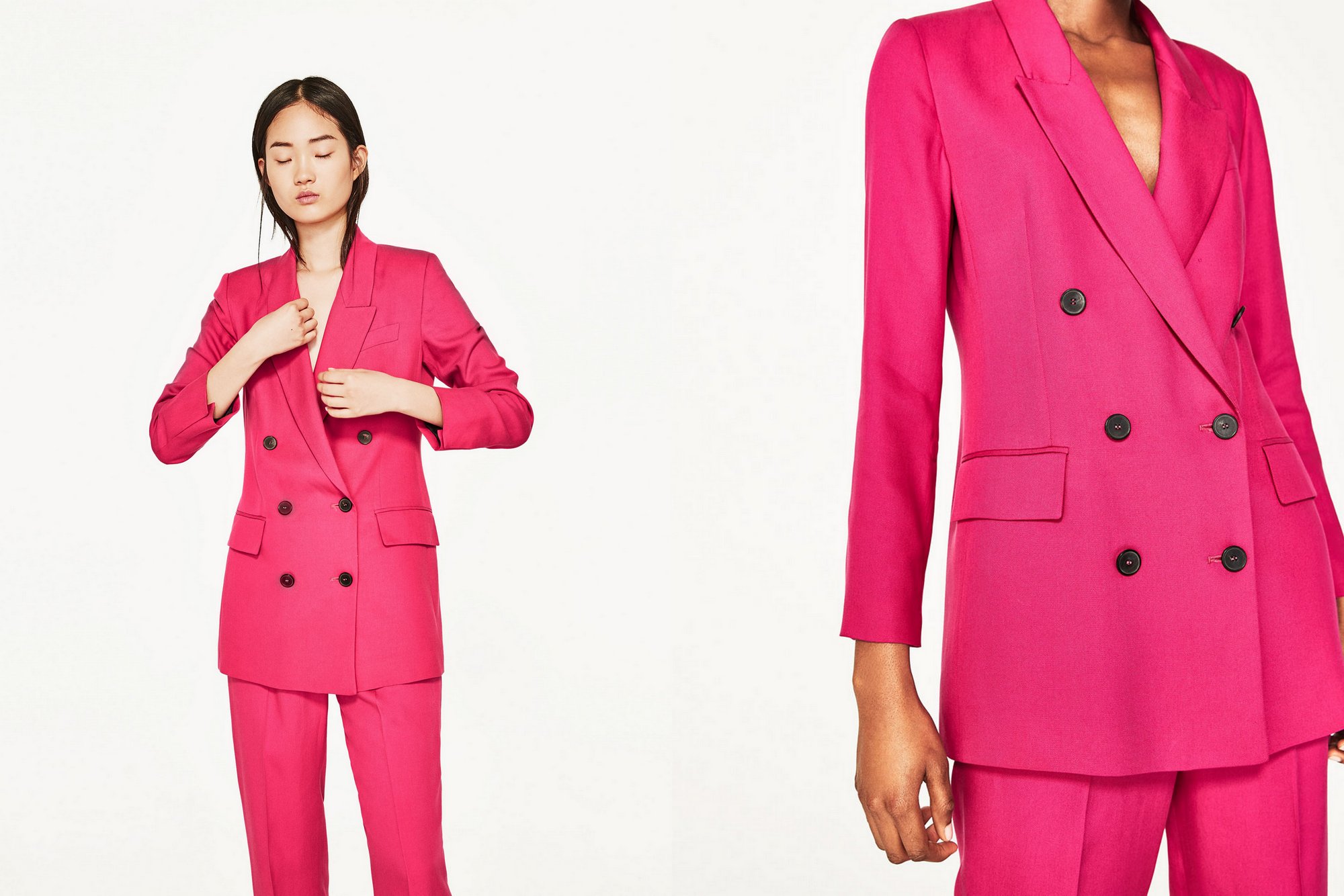 zara pink suit