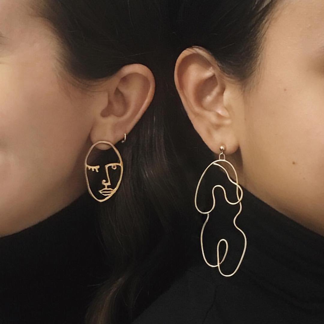 quirky wire-shaped earrings
